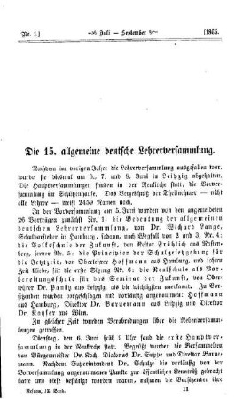 Die 15. allgemeine deutsche Lehrerversammlung