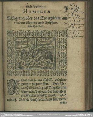 Homilia Außlegung uber das Evangelium am vierdten Sontage nach Epiphan. Matth. 8. Cap.