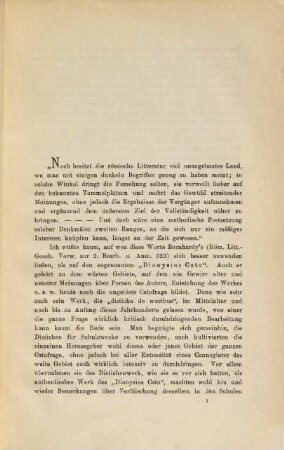 Prolegomena zu Dionysius Cato