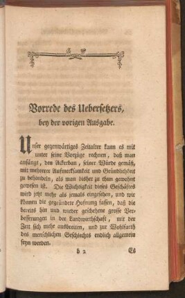 Vorrede des Uebersetzers, bey der vorigen Ausgabe