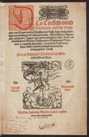 Des Circkels vnnd Richtscheyts, auch der Perspectiua, vnd Proportion der Menschen vnd Rosse, kurtze, doch gründtliche underweisung, dess rechten gebrauchs : Mit vil schönen Figuren, aller anfahenden Jugent, vnd andern liebhabern dieser Kunst...
