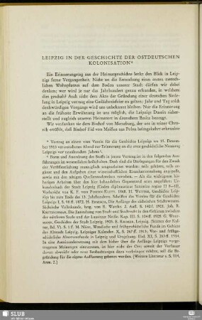 Leipzig In Der Geschichte Der Ostdeutschen Kolonisation