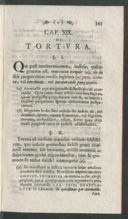 Cap. XIX. De Tortura