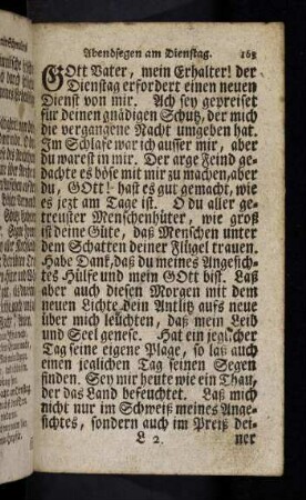 163-171, Morgenandacht am Dienstag; Abendandacht am Dienstag
