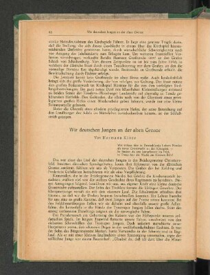 Wir deutschen Jungen an der alten Grenze