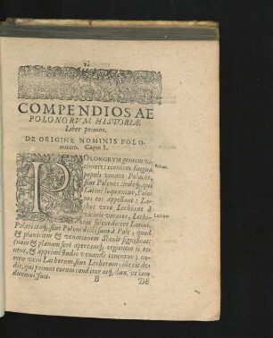 Liber Primus. De Origine Nominis Polonorum.