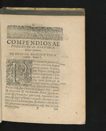 Liber Primus. De Origine Nominis Polonorum.