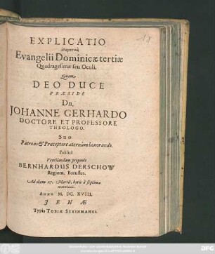 Explicatio elenktikē Evangelii Dominicae tertiae Quadragesimae seu Oculi
