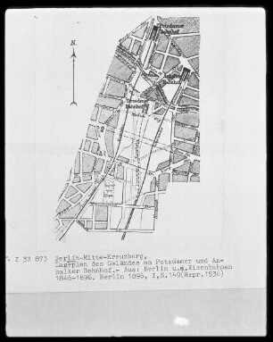 Lageplan des Geländes am Potsdamer und Anhalter Bahnhof