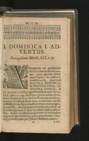 I. Dominica - X. Dominica.