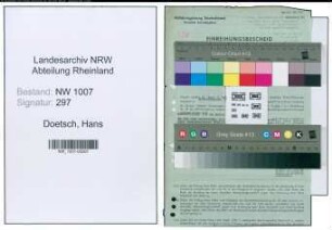 Entnazifizierung Hans Doetsch , geb. 11.09.1894 (Kaufmann)