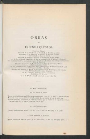 Obras de Ernesto Quesada