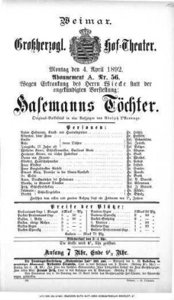 Hasemanns Töchter