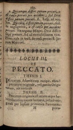 Locus III. De Peccato.