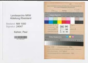 Entnazifizierung Paul Kehrer, geb. 10.06.1894 (Polsterer)