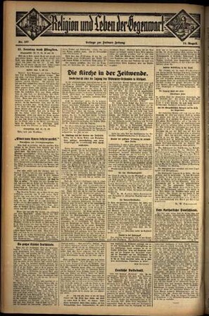 Vierte Ausgabe vom Sonntag, den 14. August 1932.
