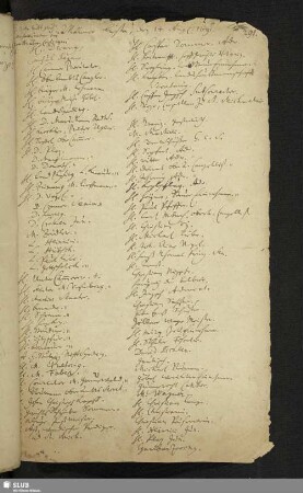 Männer-Liste [Rang-Rolle], den 14. Aug. 1691.
