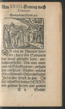 Am XVIII. Sontag nach Trinitatis Evangelium Matth. xxii.