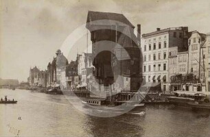 Lange Brücke Danzig mit Krantor von NO