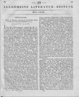 Nitzsch, K. I.: System der Christlichen Lehre. 3. Aufl. Bonn: Marcus 1837 (Fortsetzung von Nr. 38)