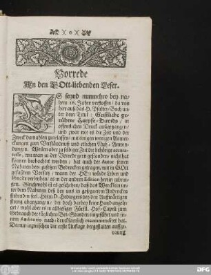 Vorrede An den Gott-liebenden Leser.