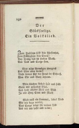 Der Glückseelige. Ein Volkslied.