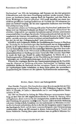 Rezensionen und Hinweise : Kirchen-, Kunst-, Geistes- und Kulturgeschichte