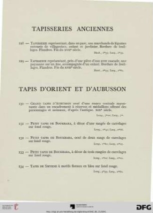 Tapis d‘Orient et d‘Aubusson (Nr. 130-146)