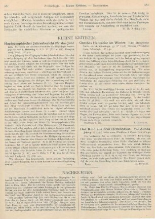 261-262 Kleine Kritiken