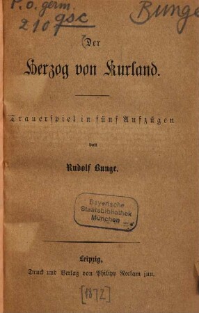 Der Herzog von Kurland