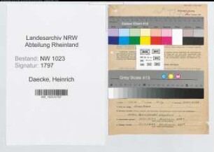 Entnazifizierung Heinrich Daecke , geb. 05.05.1893 (Postassistent)