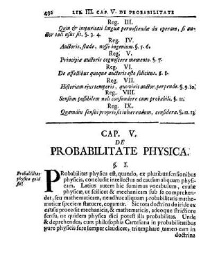 Cap. V. De Probabilitate Physica