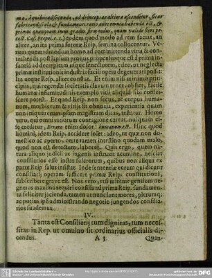 IV. Tanta est Consiliarii tum dignitas, tum necessitus in Rep. ut omnino sit ordinarius officialis dicendus
