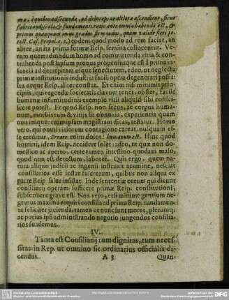 IV. Tanta est Consiliarii tum dignitas, tum necessitus in Rep. ut omnino sit ordinarius officialis dicendus