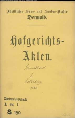 Schmalhorst, Nikolaus gegen Bernhard Deterding zu Westervinnen - Schuldforderung