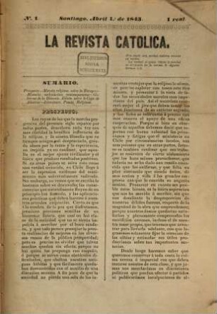 La revista católica. 1. 1843/44