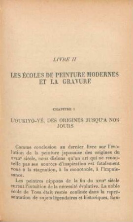Livre II. Les écoles de peinture modernes et la gravure