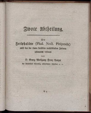 Zwote Abtheilung.