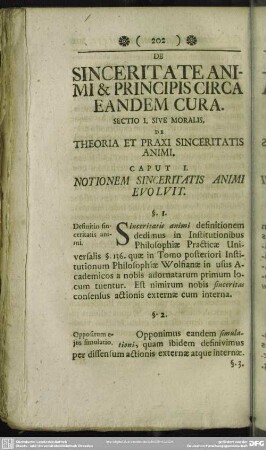 De Sinceritate Animi & Principis Circa Eandem Cura