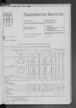 Gäste und Übernachtungen im Fremdenverkehr Dezember 1991 : Lfd. Nr. 10