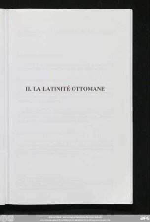 II. La Latinité Ottomane
