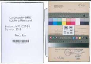 Entnazifizierung Ida Metz , geb. 25.07.1900 (Verw.Angestellte)