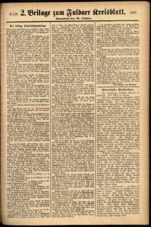 Dritte Ausgabe vom Samstag, den 30. Oktober 1897.
