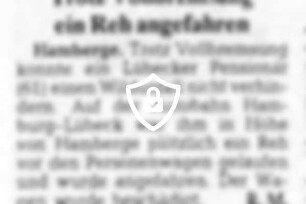 Trotz Vollbremsung ein Reh angefahren