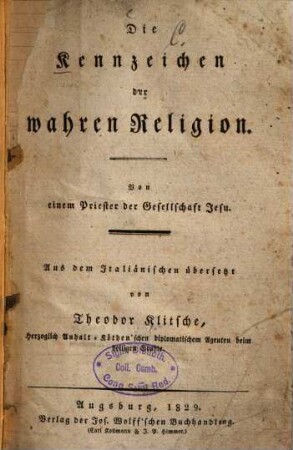 Die Kennzeichen der wahren Religion