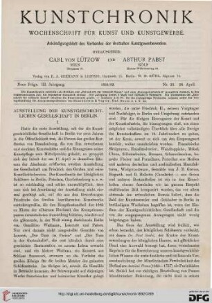 Ausstellung der kunstgeschichtlichen Gesellschaft in Berlin, [1]