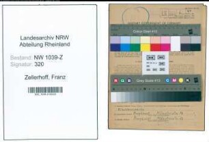 Entnazifizierung Franz Zellerhoff , geb. 04.07.1903 (Rechtsanwalt)