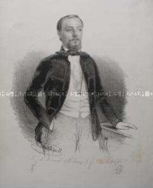 Student Ernst Moritz Degen als Mitglied der Studentischen Verbindung Marcomannia; Leipzig, 1851