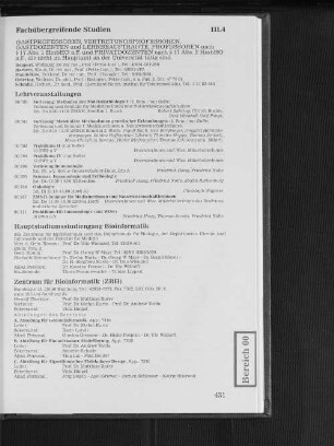 Hauptstudiumsstudiengang Bioinformatik