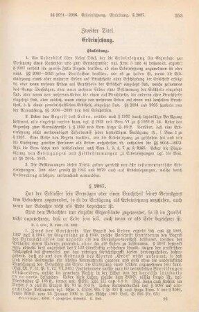 Zweiter Titel. Erbeinsetzung